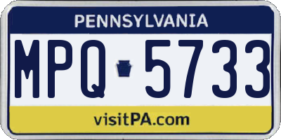 PA license plate MPQ5733