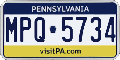 PA license plate MPQ5734