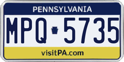 PA license plate MPQ5735