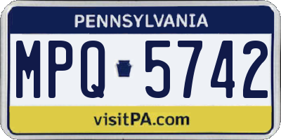 PA license plate MPQ5742