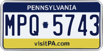 PA license plate MPQ5743