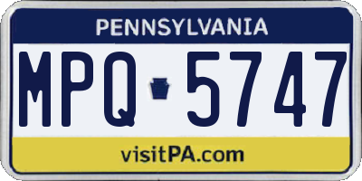 PA license plate MPQ5747