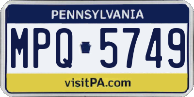 PA license plate MPQ5749