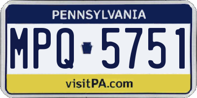 PA license plate MPQ5751