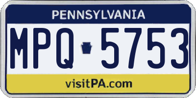 PA license plate MPQ5753