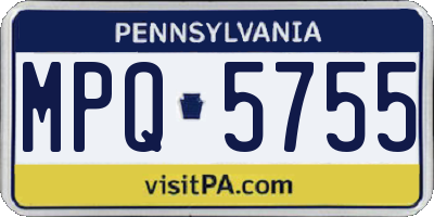 PA license plate MPQ5755