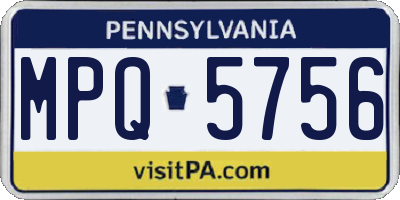 PA license plate MPQ5756