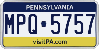 PA license plate MPQ5757