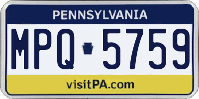 PA license plate MPQ5759