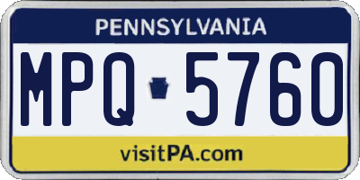 PA license plate MPQ5760