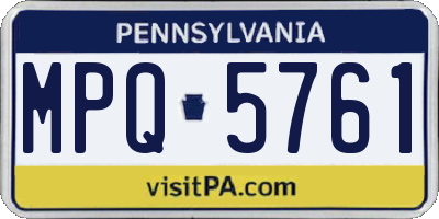 PA license plate MPQ5761