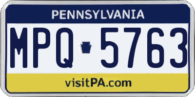 PA license plate MPQ5763