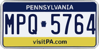 PA license plate MPQ5764