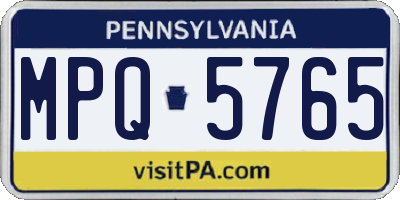 PA license plate MPQ5765