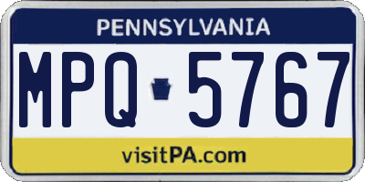 PA license plate MPQ5767