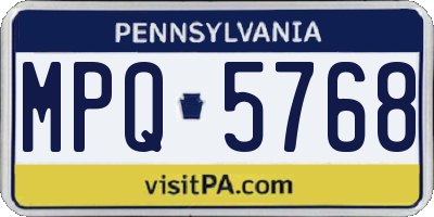 PA license plate MPQ5768