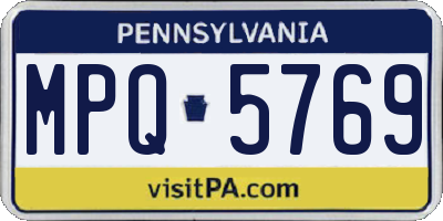 PA license plate MPQ5769