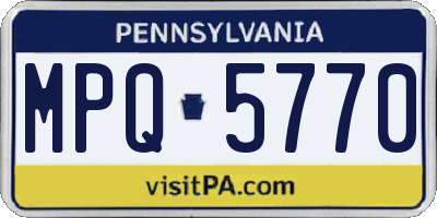 PA license plate MPQ5770