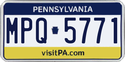 PA license plate MPQ5771