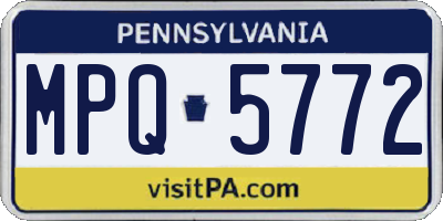 PA license plate MPQ5772