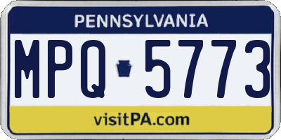 PA license plate MPQ5773