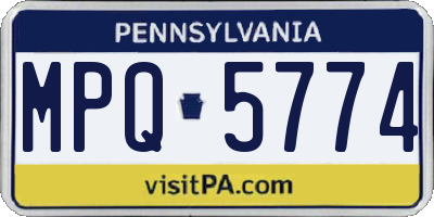 PA license plate MPQ5774