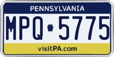 PA license plate MPQ5775