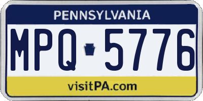 PA license plate MPQ5776