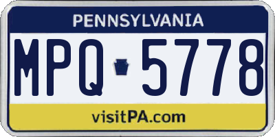 PA license plate MPQ5778