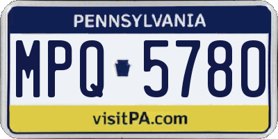 PA license plate MPQ5780