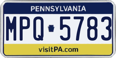 PA license plate MPQ5783