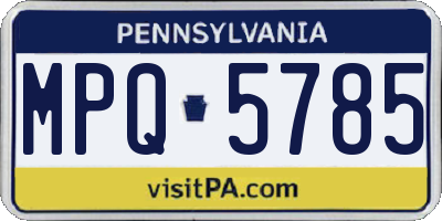 PA license plate MPQ5785