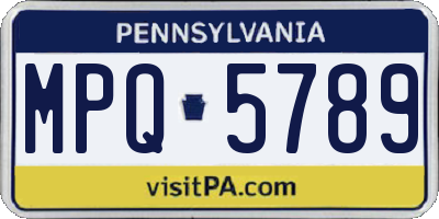 PA license plate MPQ5789