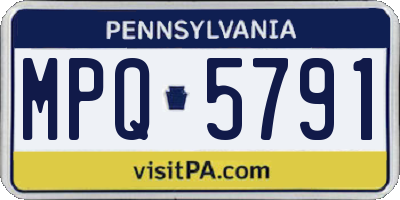 PA license plate MPQ5791