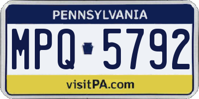PA license plate MPQ5792
