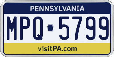 PA license plate MPQ5799