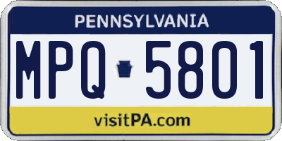 PA license plate MPQ5801