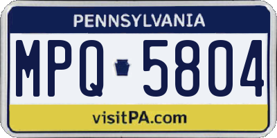 PA license plate MPQ5804