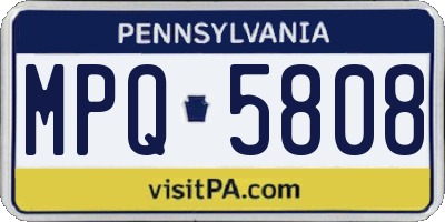 PA license plate MPQ5808