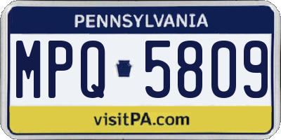 PA license plate MPQ5809