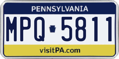 PA license plate MPQ5811