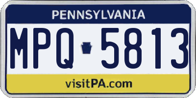 PA license plate MPQ5813