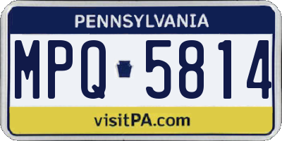 PA license plate MPQ5814