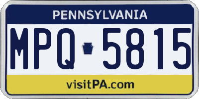 PA license plate MPQ5815