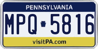 PA license plate MPQ5816