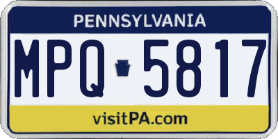 PA license plate MPQ5817