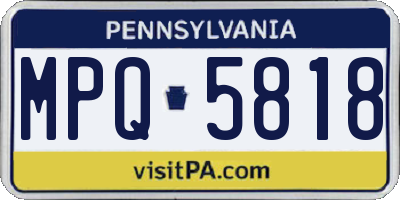 PA license plate MPQ5818