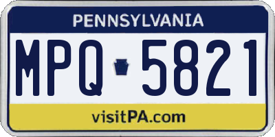 PA license plate MPQ5821