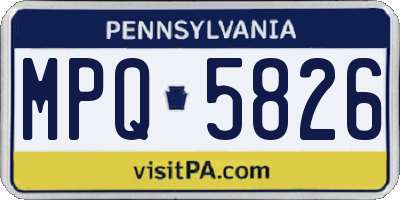 PA license plate MPQ5826