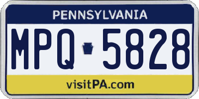 PA license plate MPQ5828